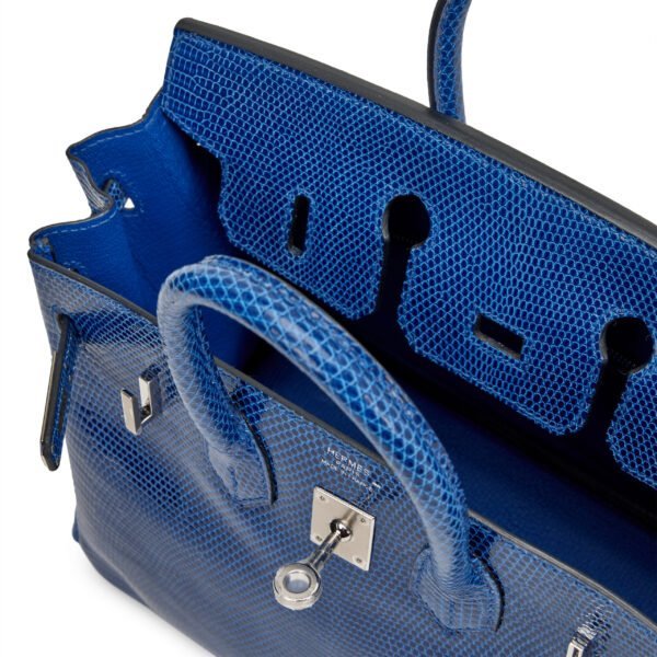 Hermès Bleu Saphir Lizard Birkin 25 Palladium Hardware